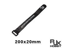 RJX 1141 Non-Slip Silicone Battery Straps Black (200X20mm) Black